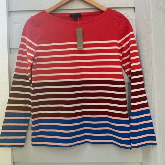 J. Crew Tops - J Crew Colorblock Striped Shirt